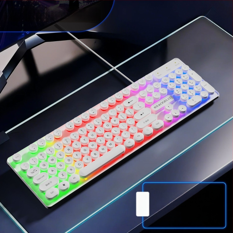 Проводен комплект клавиатура и мишка с цифрова клавиатура, кабелна връзка, без подсветка, за игри и офис