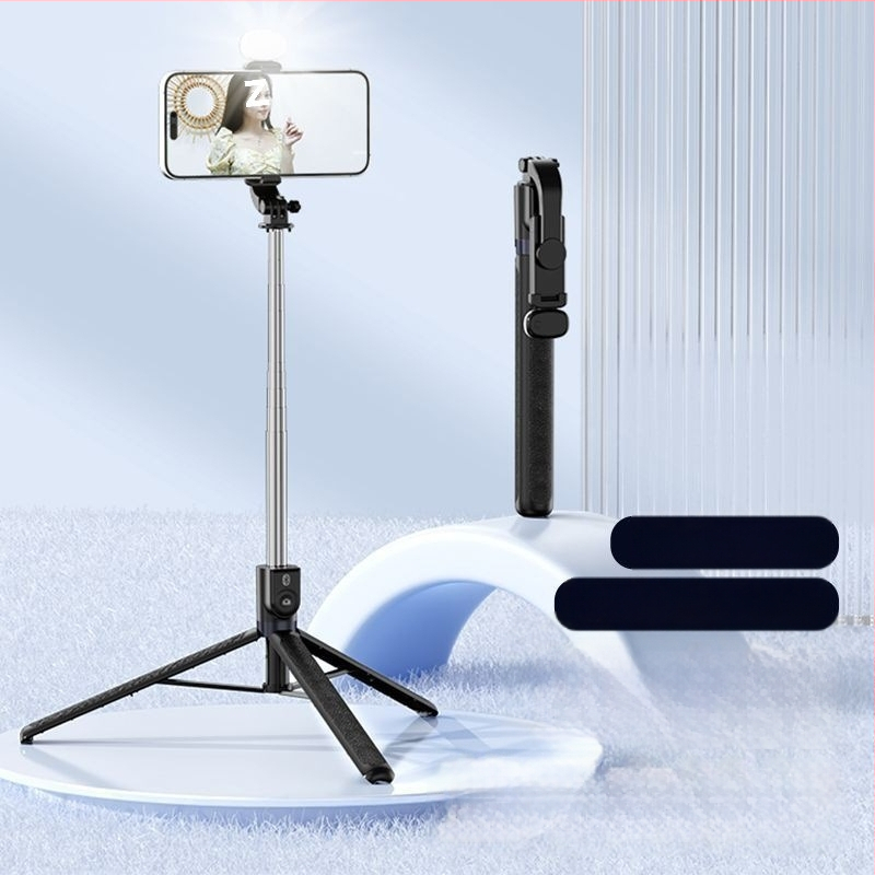 3-in-1 Selfie statīvs ar metāla konstrukciju un tālruņa turētāju videoklipiem un ceļojumu fotogrāfijai