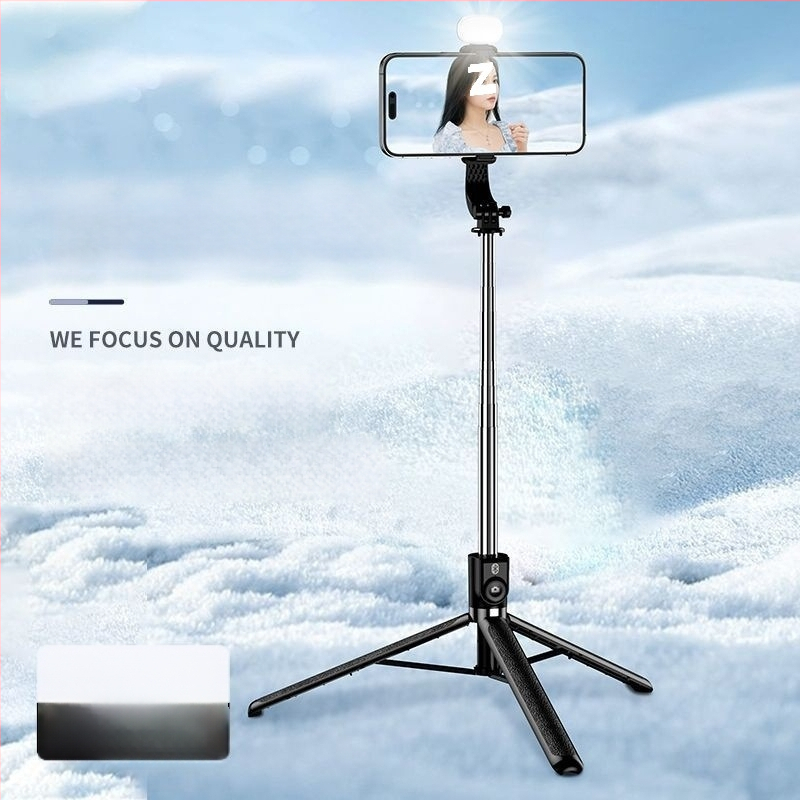 3-in-1 Selfie statīvs ar metāla konstrukciju un tālruņa turētāju videoklipiem un ceļojumu fotogrāfijai