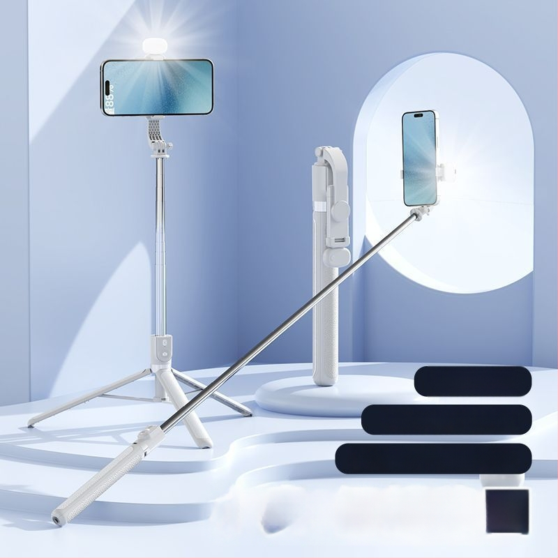 3-in-1 Selfie statīvs ar metāla konstrukciju un tālruņa turētāju videoklipiem un ceļojumu fotogrāfijai