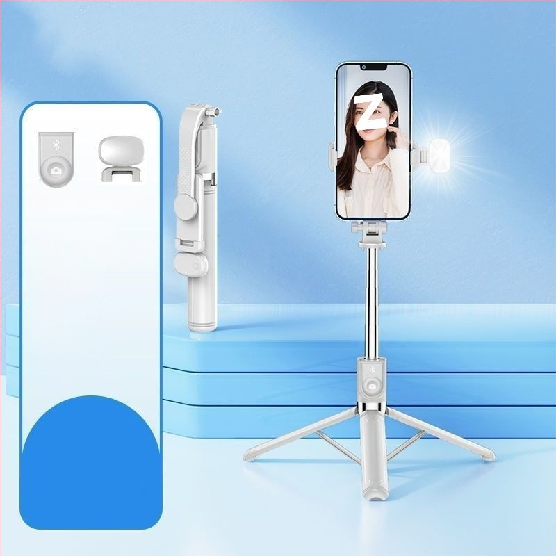 3-in-1 Selfie statīvs ar metāla konstrukciju un tālruņa turētāju videoklipiem un ceļojumu fotogrāfijai