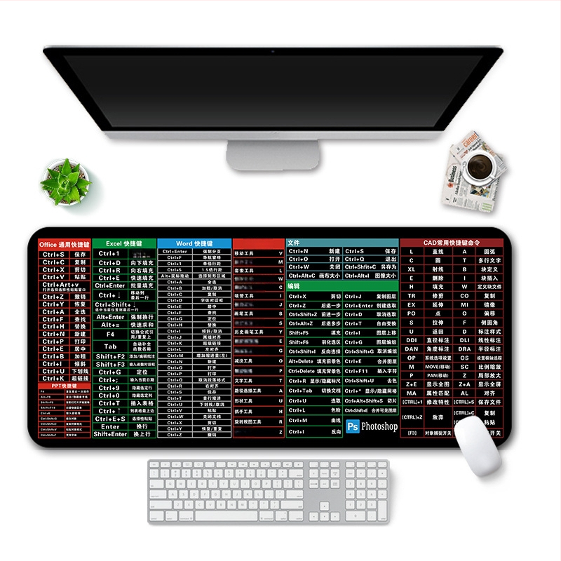 Velika gumena podloga za stol za gaming i ured, jednostrana, protivklizna, kompatibilna s toplinskim prijenosom, s logom, dimenzije 300×600/800×300/900×400 mm