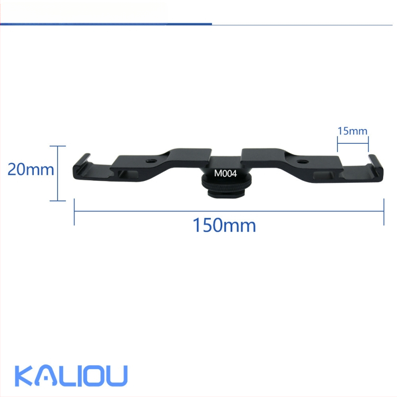 Aliuminio lydinio kryžminis laikiklis su hot shoe tvirtinimu SLR fotoaparatams, kelių pozicijų mobiliojo telefono laikiklis, maksimali apkrova 2 kg