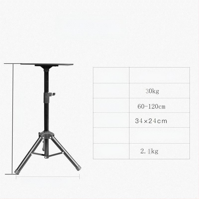  Univerzális padlón álló projektor állvány pan/tilt, hordozható, összecsukható