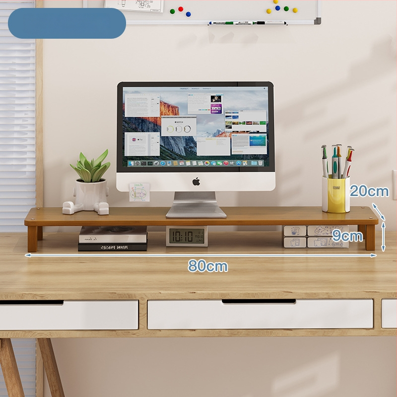 Nanzhu bambusa monitora pacēlājs, Rocketek Mh483, galda displeja statīvs