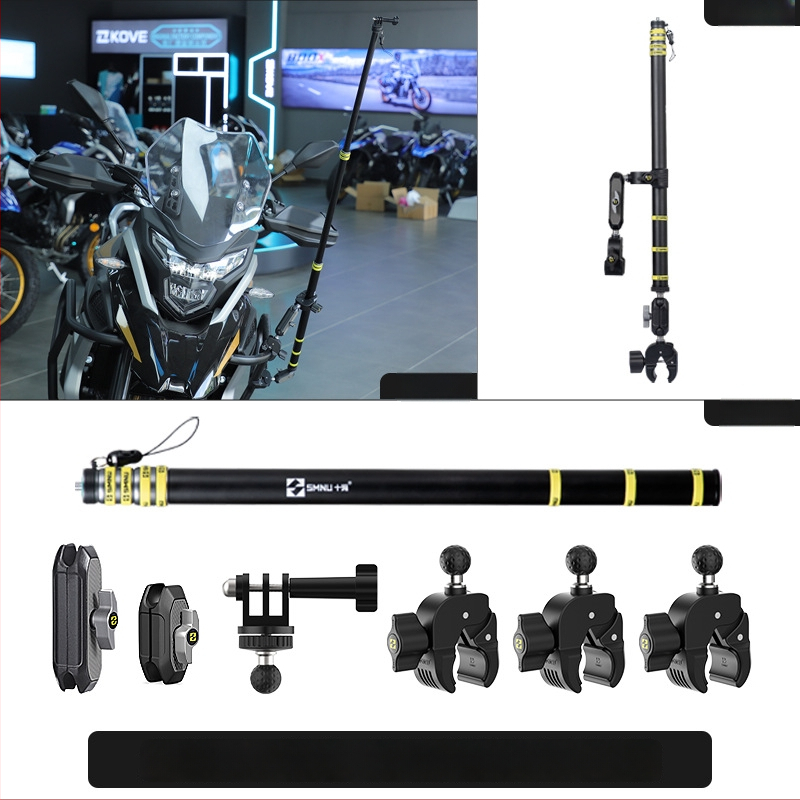 Fényképező állvány, U-alakú többkamerás felvételi készlet; alumínium ötvözet; teherbírás 500 g; 3 részre osztható; motorkerékpárral kompatibilis