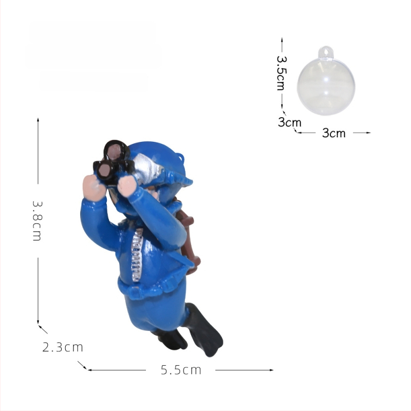 PVC dekor za akvarij - plutajuća crtana figurica male vještice ronilice, 50 g