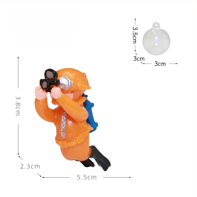 PVC dekor za akvarij - plutajuća crtana figurica male vještice ronilice, 50 g