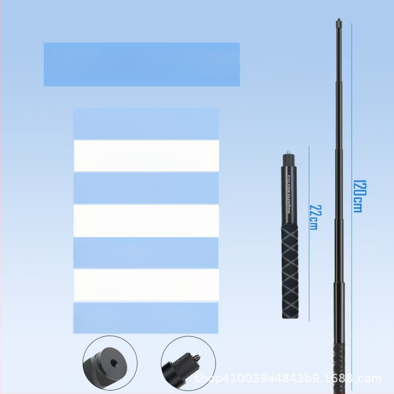 Aliuminio lydinio rankinė selfie lazda Insta360 X3/X4/X5, 4 segmentai, maksimali apkrova 2–5 kg, modelis Straight pull 1230