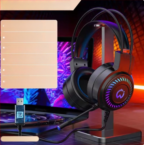 DG-909-XOX Juhtmega mängukõrvaklapid 50 mm draiveritega, sagedusvahemik 20 Hz–20 kHz, tundlikkus 98 dB, 2 m kaabel, mikrofon, USB ja 3,5 mm, arvutiga kasutamiseks, müra vähendus