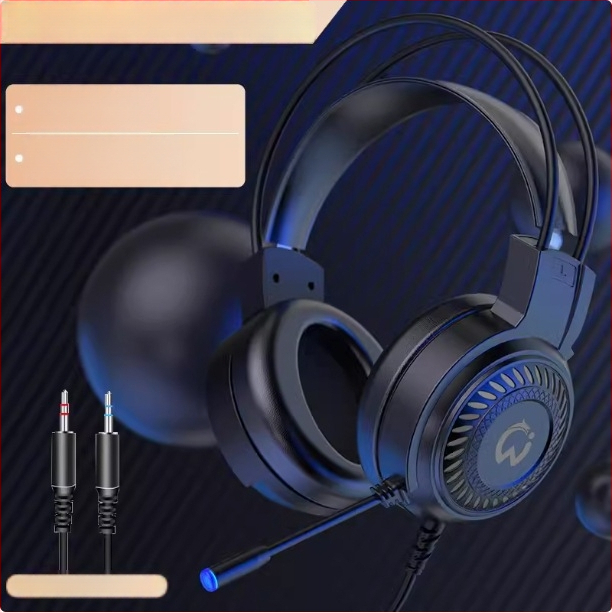 DG-909-XOX Juhtmega mängukõrvaklapid 50 mm draiveritega, sagedusvahemik 20 Hz–20 kHz, tundlikkus 98 dB, 2 m kaabel, mikrofon, USB ja 3,5 mm, arvutiga kasutamiseks, müra vähendus