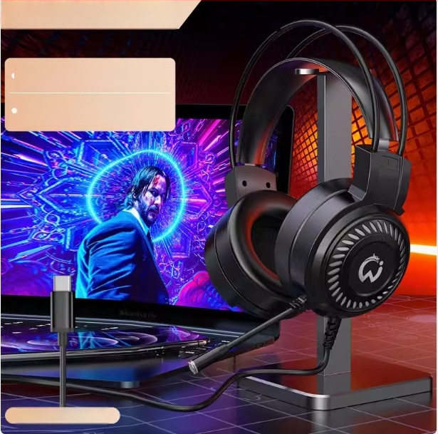 DG-909-XOX Juhtmega mängukõrvaklapid 50 mm draiveritega, sagedusvahemik 20 Hz–20 kHz, tundlikkus 98 dB, 2 m kaabel, mikrofon, USB ja 3,5 mm, arvutiga kasutamiseks, müra vähendus