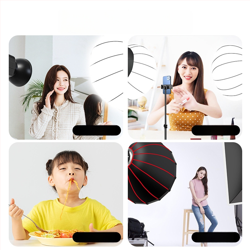 Gilus parabolinis softboxas su grotelėmis profesionaliai fotografijai – metalinis rėmas, atspindinti audinys, poliesteris