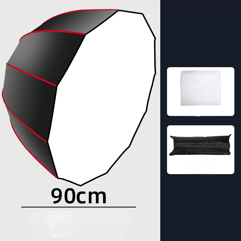 Gilus parabolinis softboxas su grotelėmis profesionaliai fotografijai – metalinis rėmas, atspindinti audinys, poliesteris