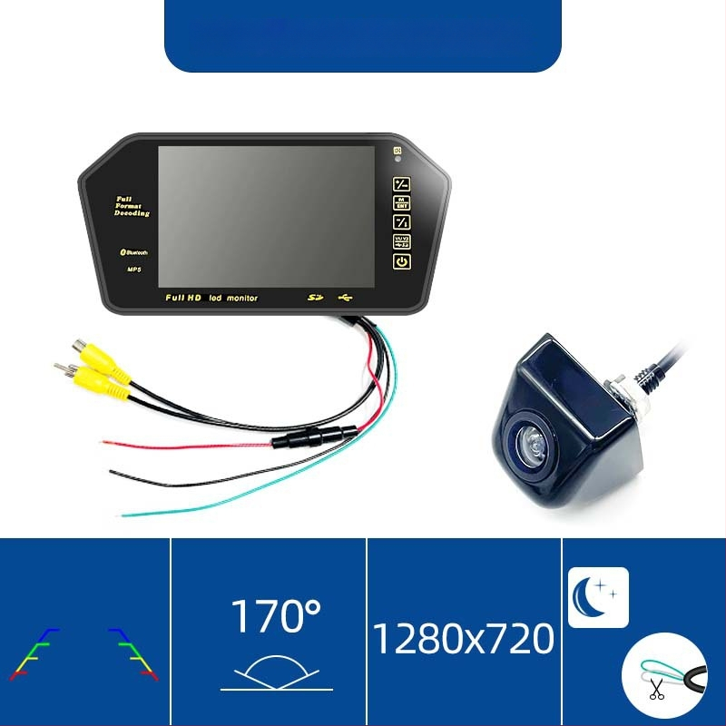Automobilio LCD ekranas galinio vaizdo veidrodžiui, 7 colių, 800x480 raiška, AV įėjimas