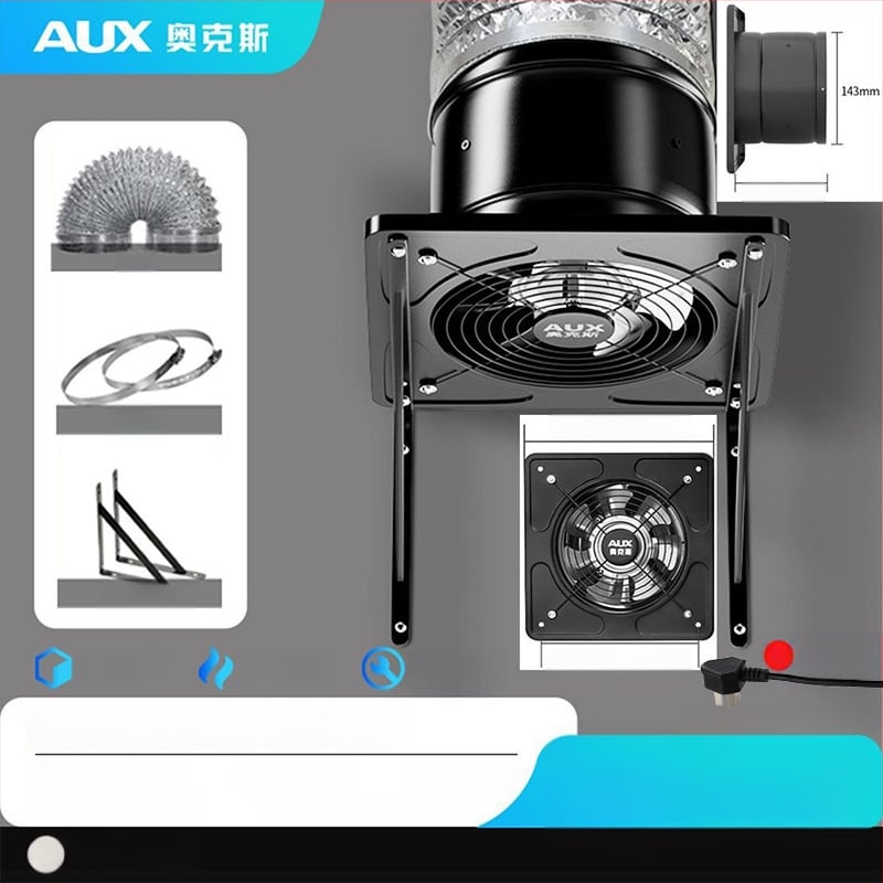 Konyhai szellőztető ventilátor AUX-APK20, függő szerelés, 220V, 85W, mechanikus kapcsolás