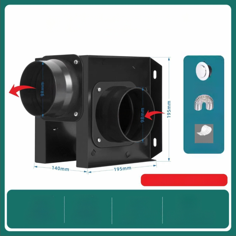 Megosztott csőventilátor, egy-kettő kivitel, fürdőszoba és konyha, HF18B, 220V, 40W, Energiahatékonyság II, Mechanikus vezérlés