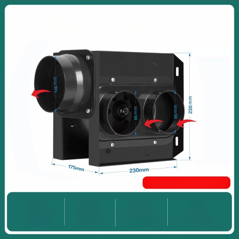 Megosztott csőventilátor, egy-kettő kivitel, fürdőszoba és konyha, HF18B, 220V, 40W, Energiahatékonyság II, Mechanikus vezérlés