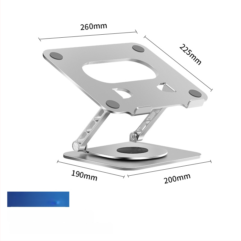 Alumīnija sakausējuma klēpjdatora statīvs, 360° rotācija, saliekams, magnētisks tālruņa turētājs un HUB