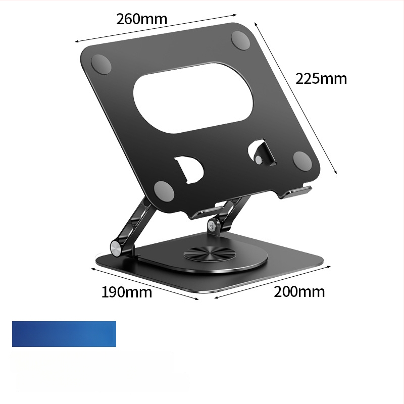 Alumīnija sakausējuma klēpjdatora statīvs, 360° rotācija, saliekams, magnētisks tālruņa turētājs un HUB