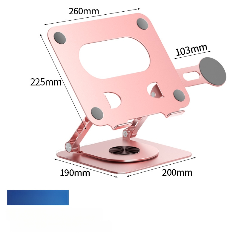 Alumīnija sakausējuma klēpjdatora statīvs, 360° rotācija, saliekams, magnētisks tālruņa turētājs un HUB