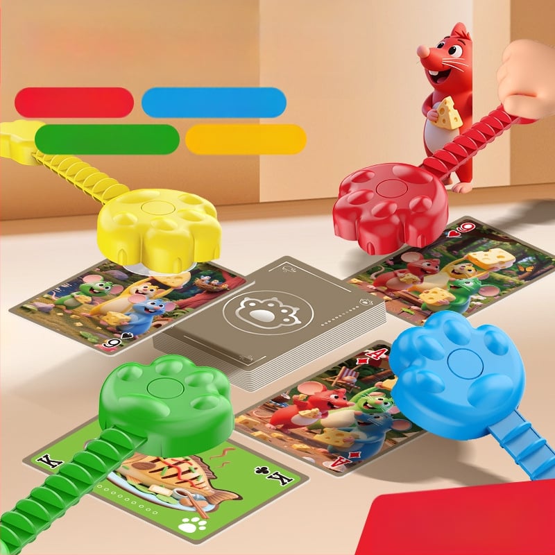 Образователна настолна игра Котка и Мишка — реакция и концентрация, пластмасов материал, мултиплейър, за деца 4–14 години, координация ръце‑око