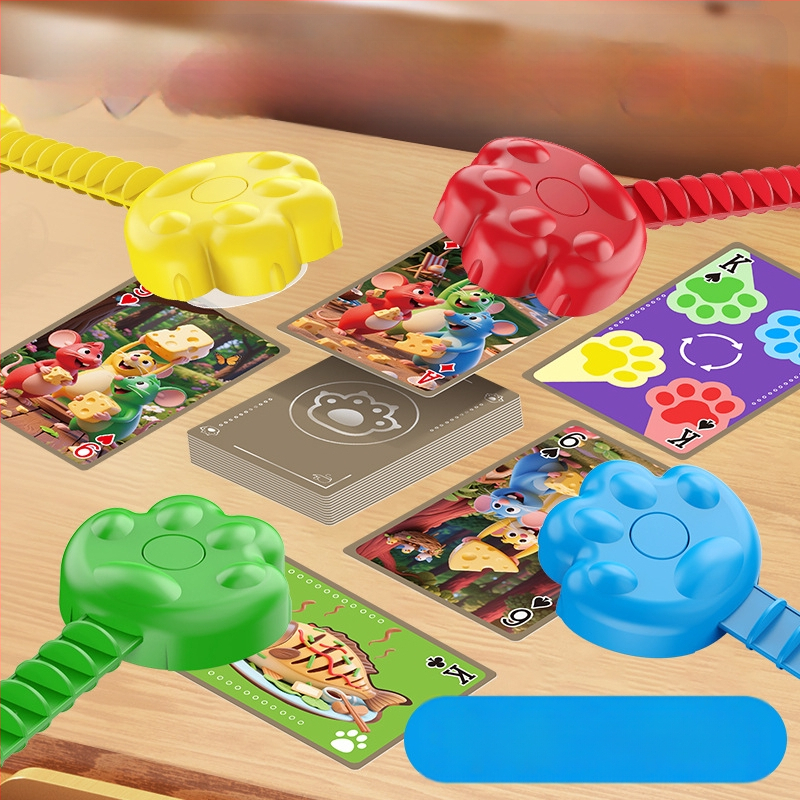 Образователна настолна игра Котка и Мишка — реакция и концентрация, пластмасов материал, мултиплейър, за деца 4–14 години, координация ръце‑око