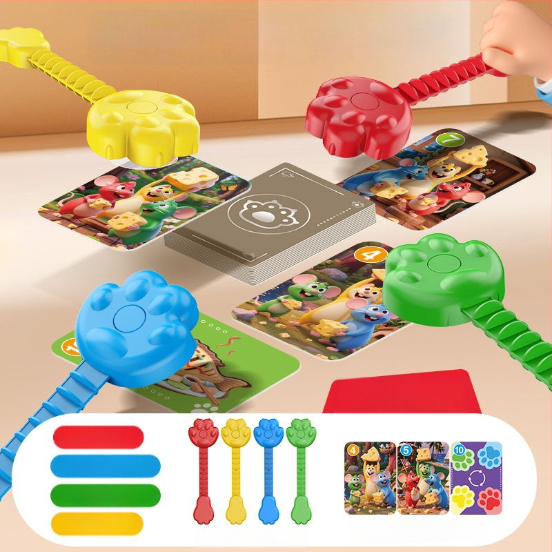 Образователна настолна игра Котка и Мишка — реакция и концентрация, пластмасов материал, мултиплейър, за деца 4–14 години, координация ръце‑око