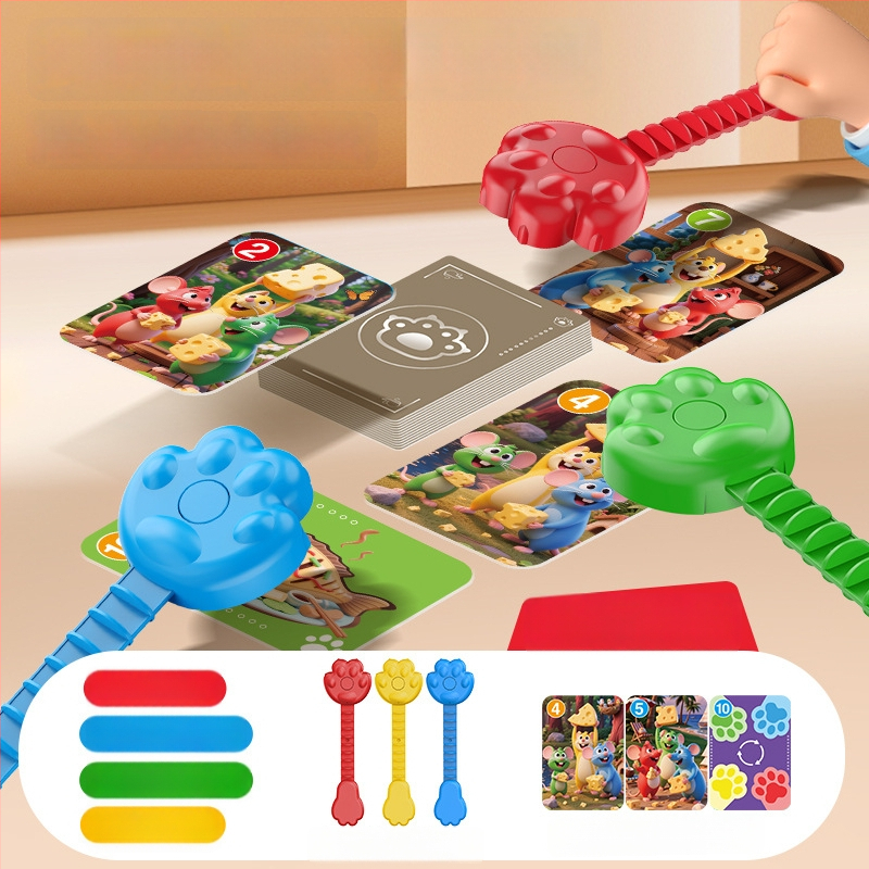 Образователна настолна игра Котка и Мишка — реакция и концентрация, пластмасов материал, мултиплейър, за деца 4–14 години, координация ръце‑око