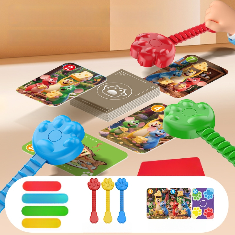 Образователна настолна игра Котка и Мишка — реакция и концентрация, пластмасов материал, мултиплейър, за деца 4–14 години, координация ръце‑око