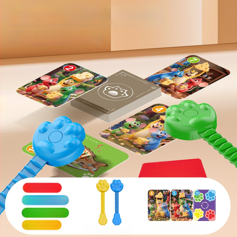 Образователна настолна игра Котка и Мишка — реакция и концентрация, пластмасов материал, мултиплейър, за деца 4–14 години, координация ръце‑око