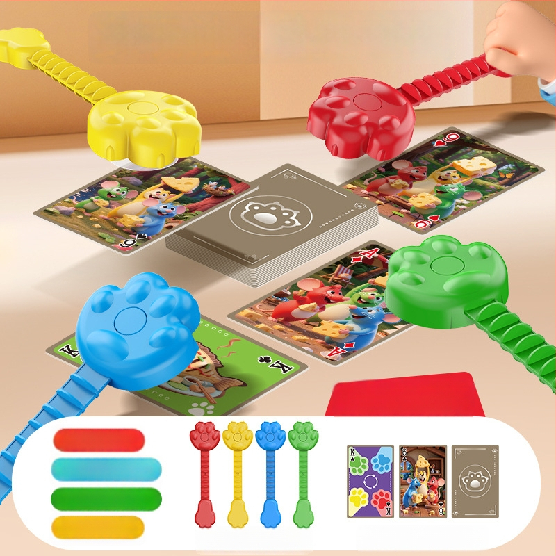 Образователна настолна игра Котка и Мишка — реакция и концентрация, пластмасов материал, мултиплейър, за деца 4–14 години, координация ръце‑око