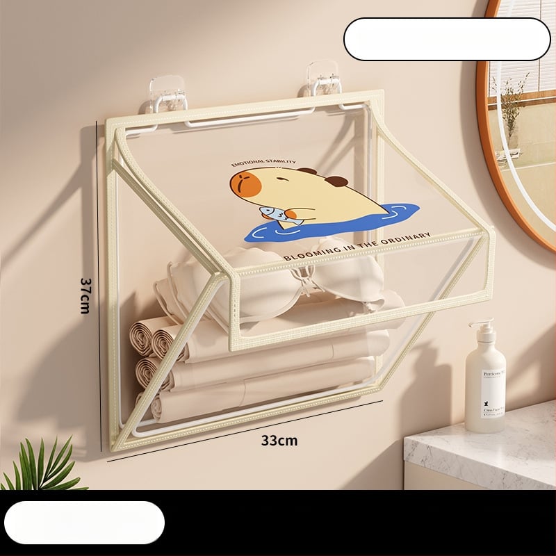 Ράφι αποθήκευσης τοίχου μπάνιου, αναδιπλούμενο, εγκατάσταση χωρίς τρύπες, PVC οργανωτής, μοντέλο SND6039