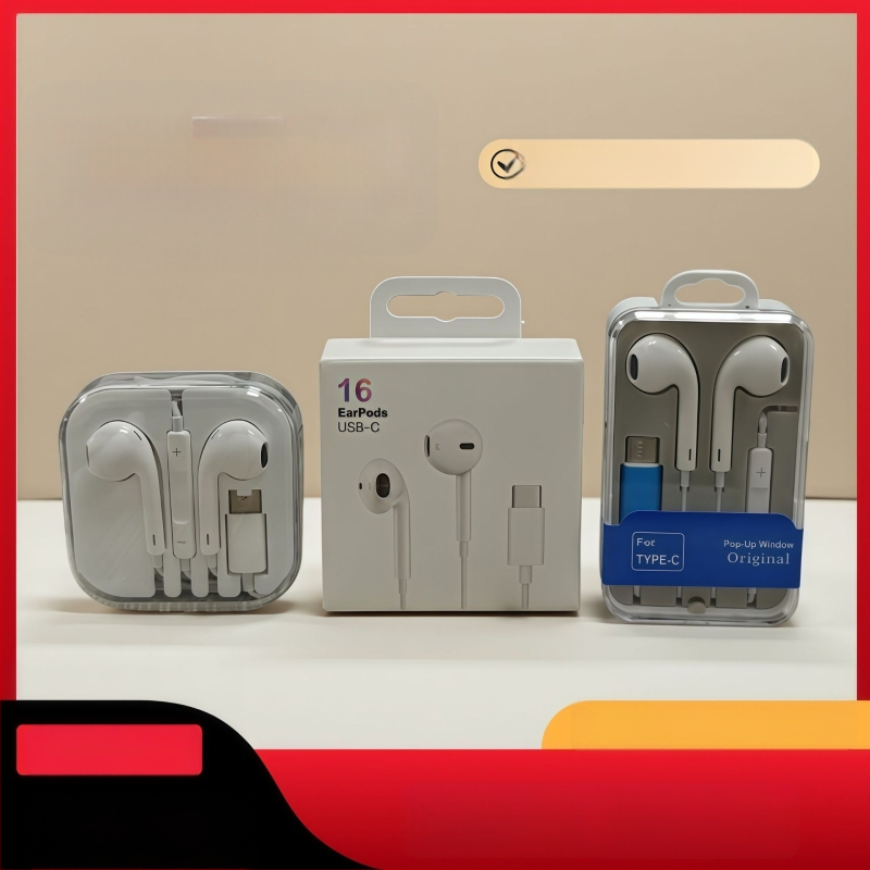 Vadu In-ear austiņas ar Type-C interfeisu, plug-and-play, dinamiskais draiveris, 1,2 m kabelis, saderīgas ar iOS un Android