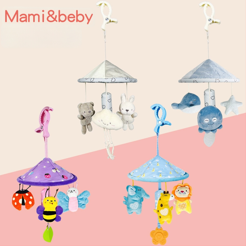 Pliša karājāma rotaļlieta bērnistabai gultiņā un ratiem – lācis un zaķis, okeāna Eiropas izdevums, zīdaiņiem 0–3 gadi, 3C mīkstā rotaļlieta