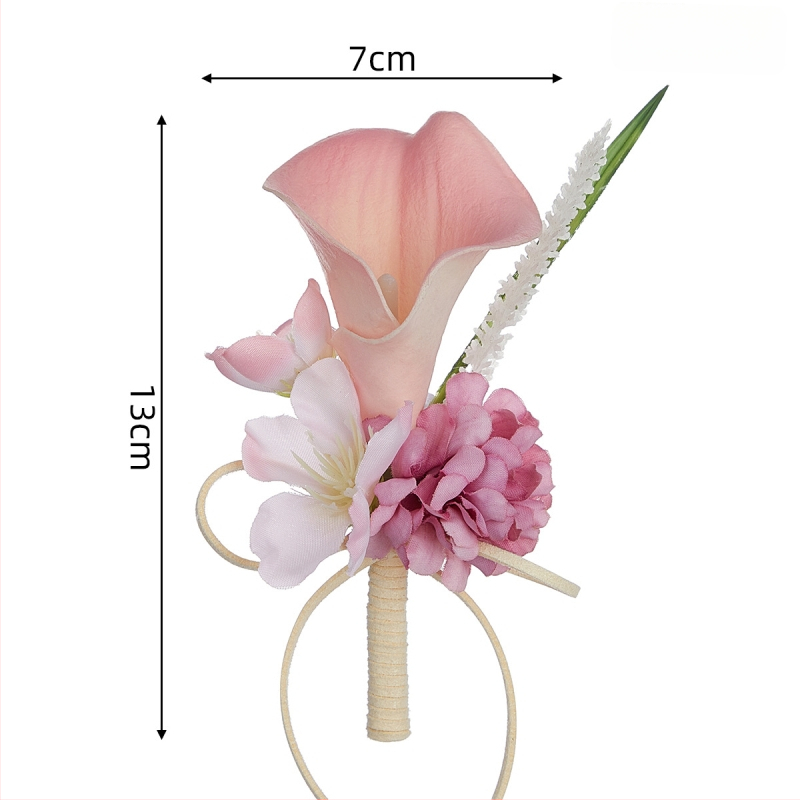 Vyrų gaili gėlių iš šilko su kalalilija – pusiau rankų darbo, tinkama vestuvėms, šokių vakarams ir šventėms