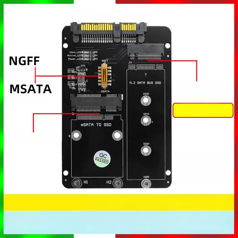 LCCT 23HD18-RTK MSATA NGFF į SATA3 išorinis kietojo disko korpusas adapteris, M.2 SATA protokolas, medžiaga aliuminio lydinys + ABS, SATA 3.0 sąsaja, 6 Gbps