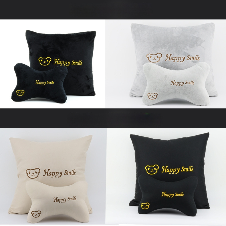 Automobiļas galvas atbalsta un jostas atbalsta komplekts ar kristāla samta ārējo apdari, PP kokvilnas pildījums, karikatūru dzīvnieku raksts, visām sezonām, piemērots visām automašīnām