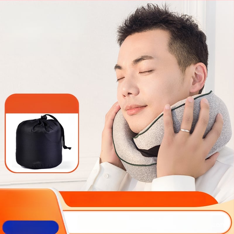 Atmiņas putu U formas ceļojumu kakla spilvens ar 100% kokvilnas pārklājumu, pārnēsājams, universāla saderība