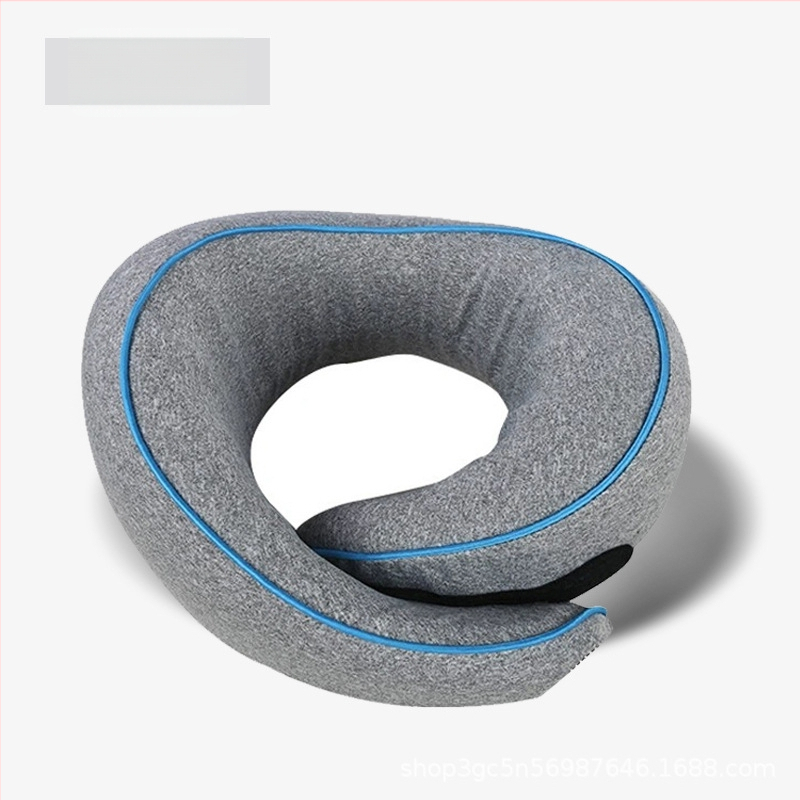 Atmiņas putu U formas ceļojumu kakla spilvens ar 100% kokvilnas pārklājumu, pārnēsājams, universāla saderība