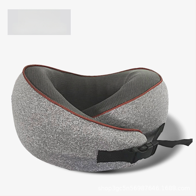 Atmiņas putu U formas ceļojumu kakla spilvens ar 100% kokvilnas pārklājumu, pārnēsājams, universāla saderība