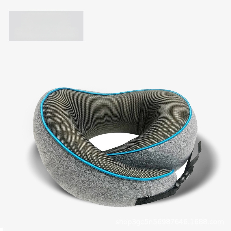 Atmiņas putu U formas ceļojumu kakla spilvens ar 100% kokvilnas pārklājumu, pārnēsājams, universāla saderība