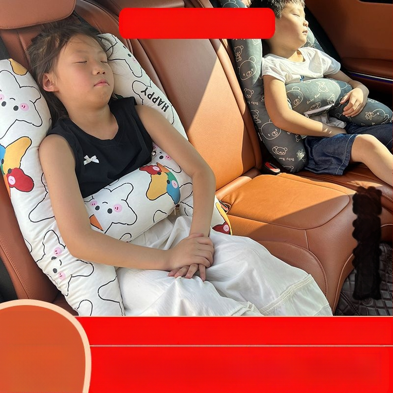 Automašīnas galvas balsts bērniem, garu ceļu spilvens, kakla atbalsts ar atmiņas putām, aizmugures sēdekļa spilvens