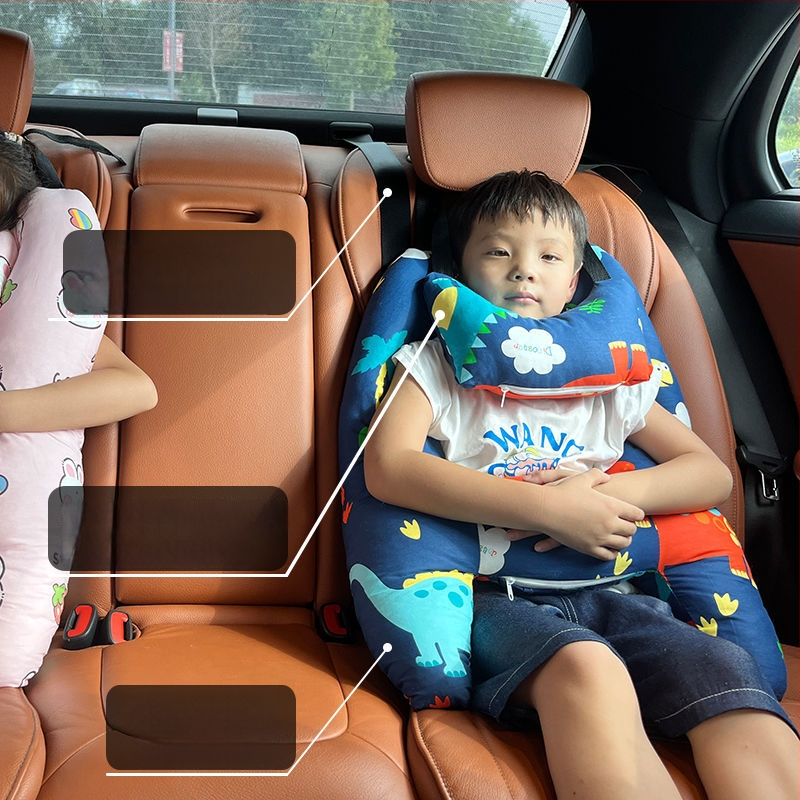 Automašīnas galvas balsts bērniem, garu ceļu spilvens, kakla atbalsts ar atmiņas putām, aizmugures sēdekļa spilvens