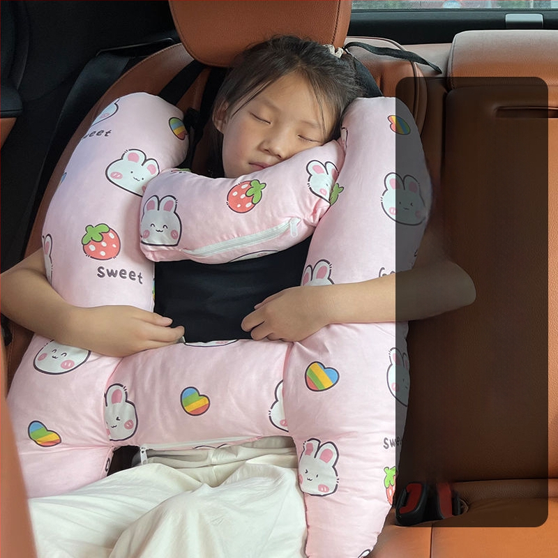 Automašīnas galvas balsts bērniem, garu ceļu spilvens, kakla atbalsts ar atmiņas putām, aizmugures sēdekļa spilvens