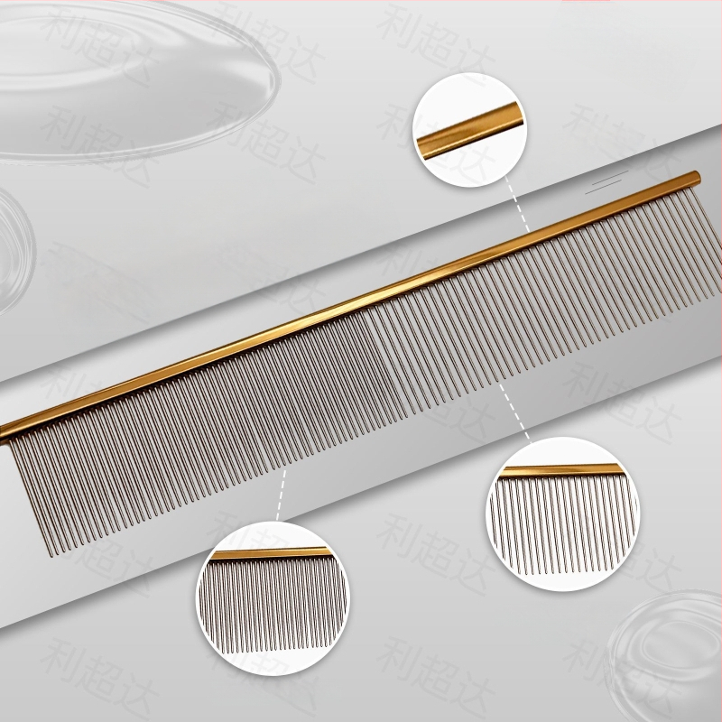 Li Chaoda Pieptene de îngrijire din cupru pentru animale de companie, pentru pisici și câini – îndepărtează părul liber