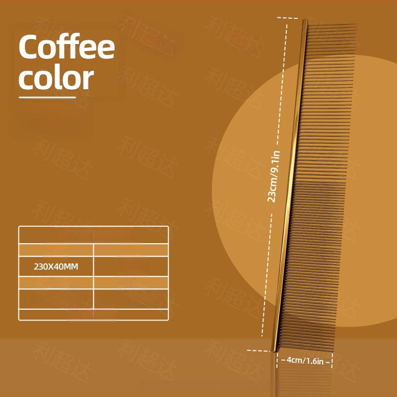 Li Chaoda Pieptene de îngrijire din cupru pentru animale de companie, pentru pisici și câini – îndepărtează părul liber