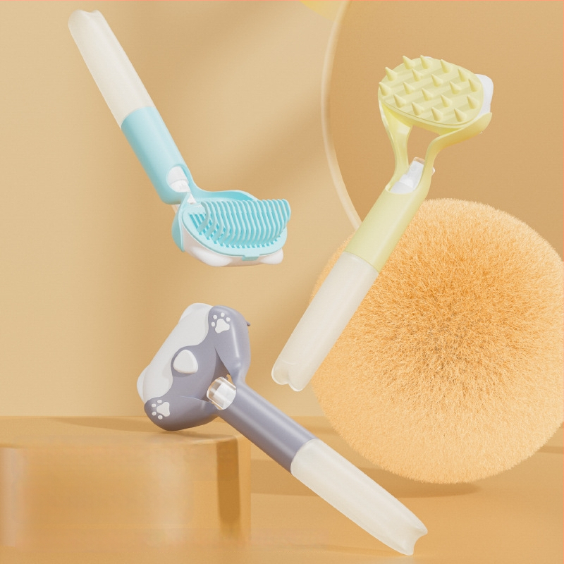 Pieptene pentru animale de companie cu sterilizare prin lumină albastră – perie cu pulverizator portabil pentru pisici și câini, instrument manual de pulverizare (Materiale: PP, gel de siliciu, PET; Greutate: 95 g; Lansat: 2022)