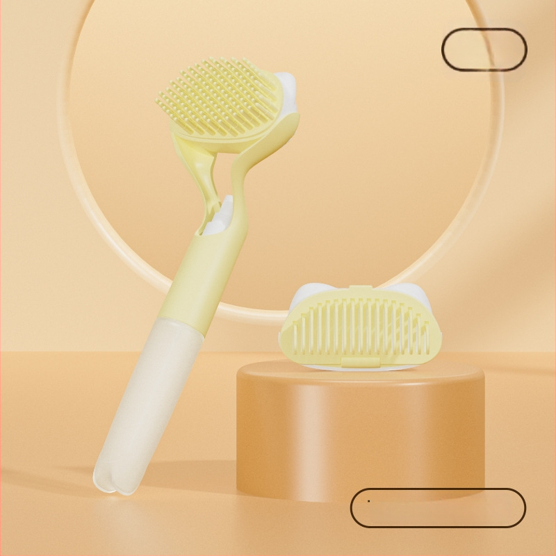 Pieptene pentru animale de companie cu sterilizare prin lumină albastră – perie cu pulverizator portabil pentru pisici și câini, instrument manual de pulverizare (Materiale: PP, gel de siliciu, PET; Greutate: 95 g; Lansat: 2022)