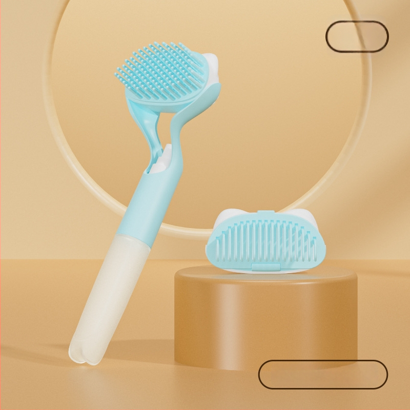 Pieptene pentru animale de companie cu sterilizare prin lumină albastră – perie cu pulverizator portabil pentru pisici și câini, instrument manual de pulverizare (Materiale: PP, gel de siliciu, PET; Greutate: 95 g; Lansat: 2022)